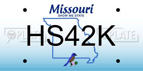 HS42K Missouri License Plate