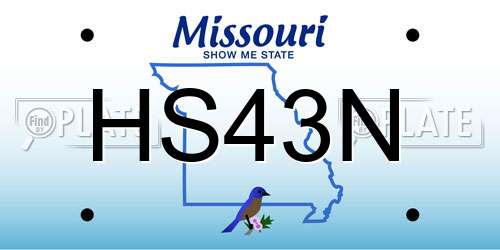 HS43N Missouri License Plate
