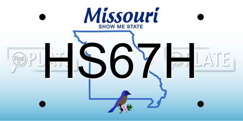HS67H Missouri License Plate