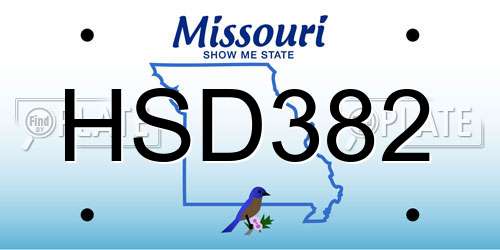 HSD382 Missouri License Plate