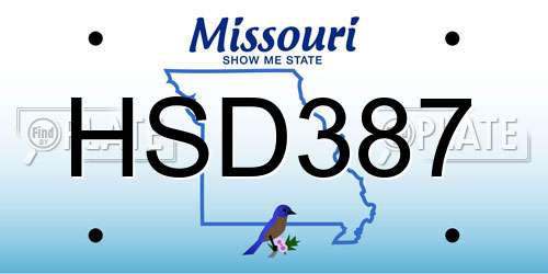 HSD387 Missouri License Plate