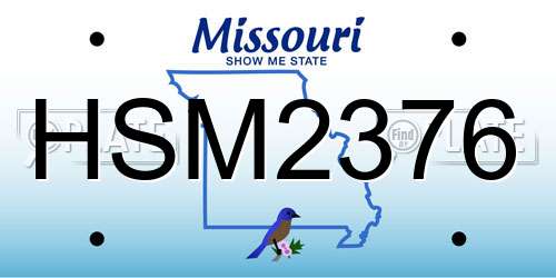 HSM2376 Missouri License Plate