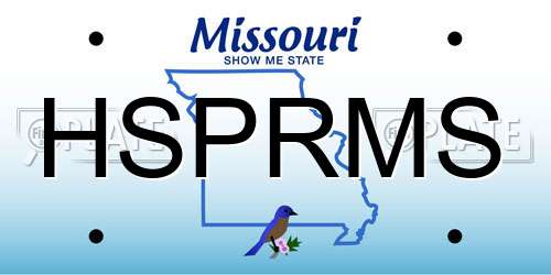 HSPRMS Missouri License Plate