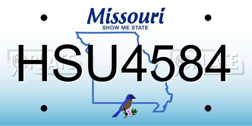 HSU4584 Missouri License Plate