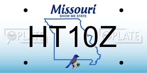 HT10Z Missouri License Plate