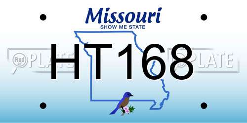 HT168 Missouri License Plate