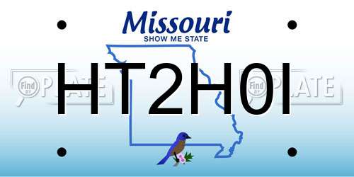 HT2H0I Missouri License Plate