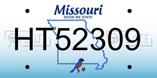 HT52309 Missouri License Plate