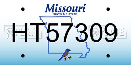 HT57309 Missouri License Plate