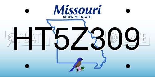 HT5Z309 Missouri License Plate