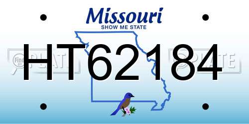 HT62184 Missouri License Plate