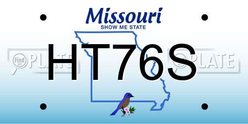 HT76S Missouri License Plate