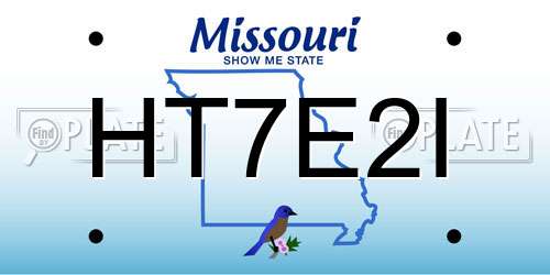 HT7E2I Missouri License Plate