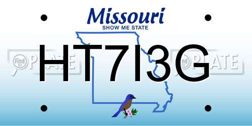 HT7I3G Missouri License Plate