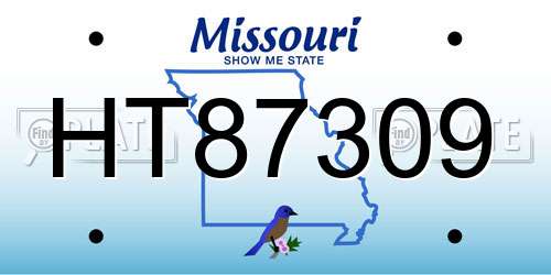 HT87309 Missouri License Plate
