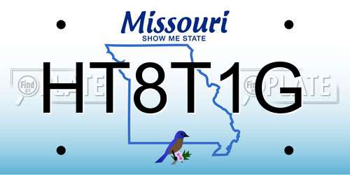 HT8T1G Missouri License Plate