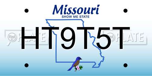 HT9T5T Missouri License Plate