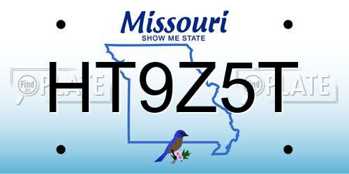HT9Z5T Missouri License Plate