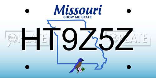 HT9Z5Z Missouri License Plate