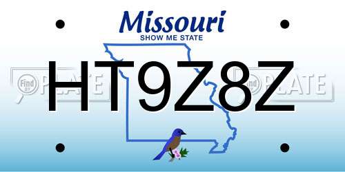 HT9Z8Z Missouri License Plate