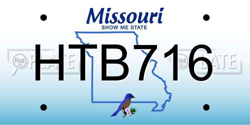 HTB716 Missouri License Plate