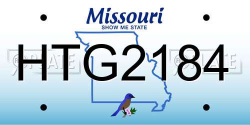 HTG2184 Missouri License Plate