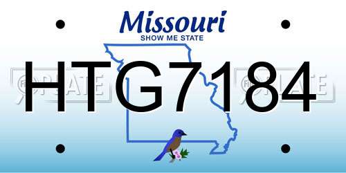 HTG7184 Missouri License Plate