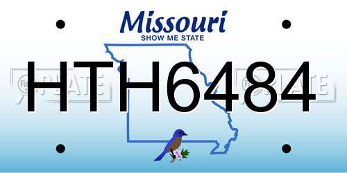 HTH6484 Missouri License Plate