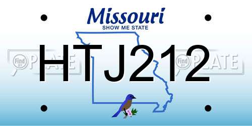 HTJ212 Missouri License Plate