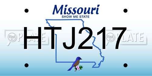 HTJ217 Missouri License Plate