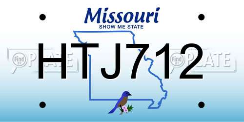 HTJ712 Missouri License Plate