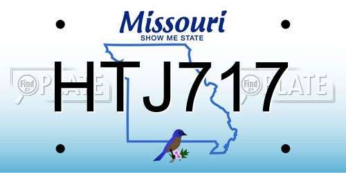 HTJ717 Missouri License Plate