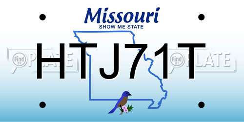 HTJ71T Missouri License Plate