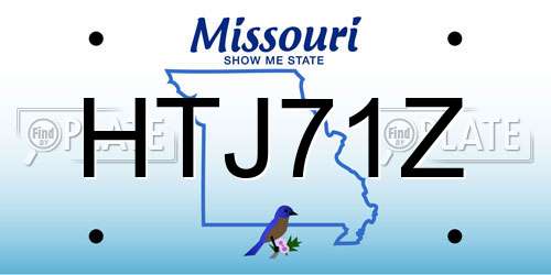 HTJ71Z Missouri License Plate