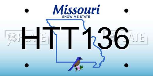 HTT136 Missouri License Plate