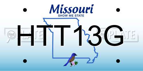 HTT13G Missouri License Plate