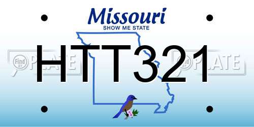 HTT321 Missouri License Plate