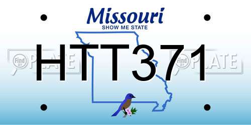 HTT371 Missouri License Plate