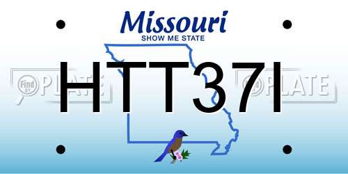 HTT37I Missouri License Plate