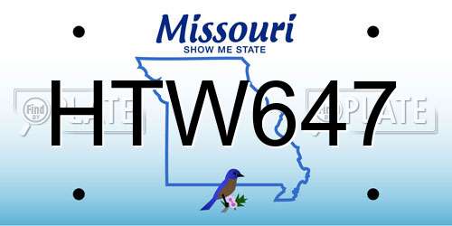HTW647 Missouri License Plate