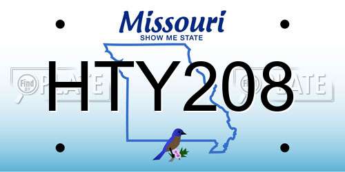 HTY208 Missouri License Plate