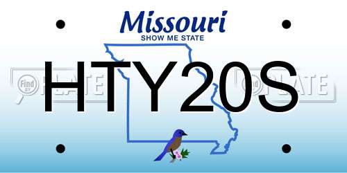 HTY20S Missouri License Plate
