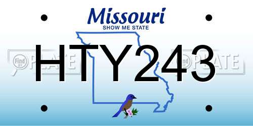 HTY243 Missouri License Plate