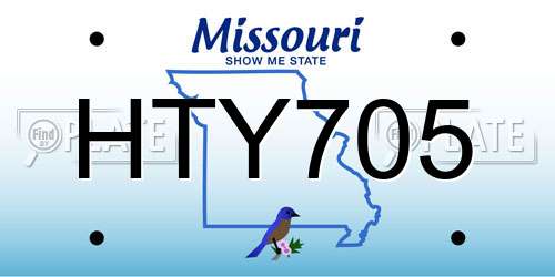 HTY705 Missouri License Plate