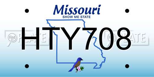 HTY708 Missouri License Plate