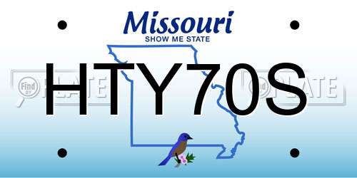 HTY70S Missouri License Plate
