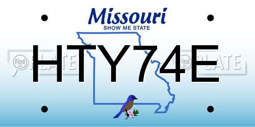 HTY74E Missouri License Plate