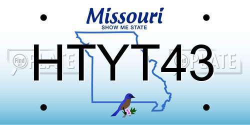 HTYT43 Missouri License Plate