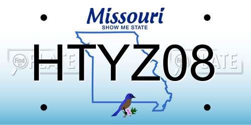 HTYZ08 Missouri License Plate