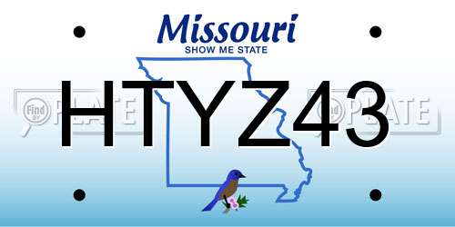 HTYZ43 Missouri License Plate